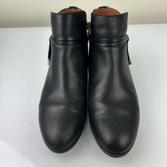 Pikolinos Sz 38 (U.S. 7.5-8) Black Leather Ankle Boots Made in Spain - Picture 3 of 16